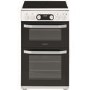 Refurbished Hotpoint HD5V93CCW 50cm Double Oven Electric Cooker With Ceramic Hob White
