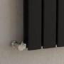 Refurbished Riace Midnight Black Horizontal Flat Designer Radiator 600x408mm Double Panel 1542 BTU