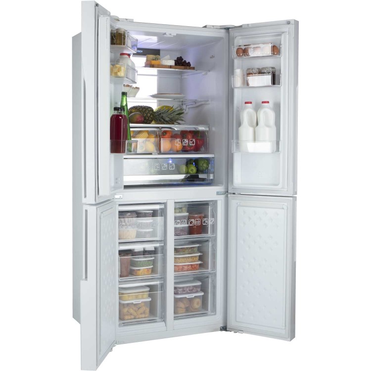 Hoover HFDN180UK Four Door Frost Free American Fridge Freezer - White