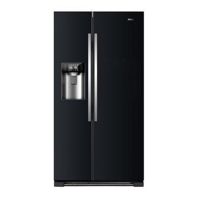 Refurbished Haier HRF-630IB7 Freestanding 555 Litre 70/30 Frost Free American Fridge Freezer Black