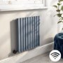 Refurbished - Light Grey Horizontal Smart Electric Radiator with Wi-Fi Thermostat - 0.6kW - H600xW590mm - Bathroom Safe