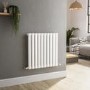 GRADE A1 - Sorrento White Horizontal Oval Designer Radiator 600x590mm Single Panel 1576 BTU