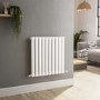 GRADE A1 - Sorrento White Horizontal Oval Designer Radiator 600x590mm Single Panel 1576 BTU