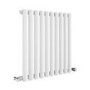 GRADE A1 - Sorrento White Horizontal Oval Designer Radiator 600x590mm Single Panel 1576 BTU