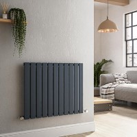 Riace Anthracite Horizontal Flat Designer Radiator 600x748mm Single Panel 1589 BTU Riace Anthracite Horizontal Flat Designer Radiator 600x748mm Single Panel 1589 BTU