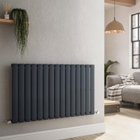 Refurbished - Riace Anthracite Horizontal Flat Designer Radiator 600x1020mm Single Panel 2383 BTU