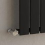 Refurbished Riace Midnight Black Horizontal Flat Designer Radiator 600x1428mm Single Panel 3337 BTU