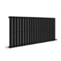Refurbished Riace Midnight Black Horizontal Flat Designer Radiator 600x1428mm Single Panel 3337 BTU