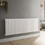 Refurbished Sorrento White Horizontal Oval Designer Radiator 600x1593mm Single Panel 4255 BTU