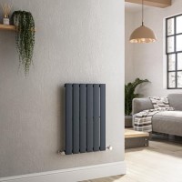 GRADE A1 - Riace Anthracite Horizontal Flat Designer Radiator 600x408mm Single Panel 953 BTU