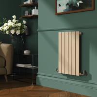 Refurbished Riace Elk brown Horizontal Flat Designer Radiator 600x408mm Single Panel 953 BTU