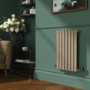 Refurbished Sorrento Beige grey Horizontal Oval Designer Radiator 600x413mm Single Panel 1103 BTU