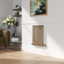 Refurbished Sorrento Beige grey Horizontal Oval Designer Radiator 600x413mm Single Panel 1103 BTU