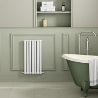 GRADE A1 - Sorrento White Horizontal Oval Designer Radiator 800x413mm Single Panel 1364 BTU