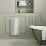 GRADE A1 - Sorrento White Horizontal Oval Designer Radiator 800x413mm Single Panel 1364 BTU