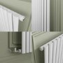 GRADE A1 - Sorrento White Horizontal Oval Designer Radiator 800x413mm Single Panel 1364 BTU