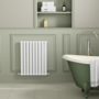 Refurbished Riace White Horizontal Flat Designer Radiator 800x612mm Single Panel 1947 BTU