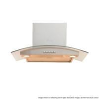 GRADE A1 - Indesit 60cm Curved Glass Chimney Hood - Stainless Steel