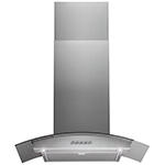 GRADE A1 - Indesit 60cm Curved Glass Chimney Hood - Stainless Steel