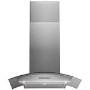 GRADE A1 - Indesit 60cm Curved Glass Chimney Hood - Stainless Steel