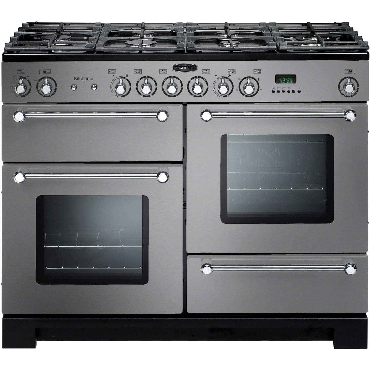 Rangemaster Kitchener 110cm Dual Fuel Range Cooker - Stainless Steel