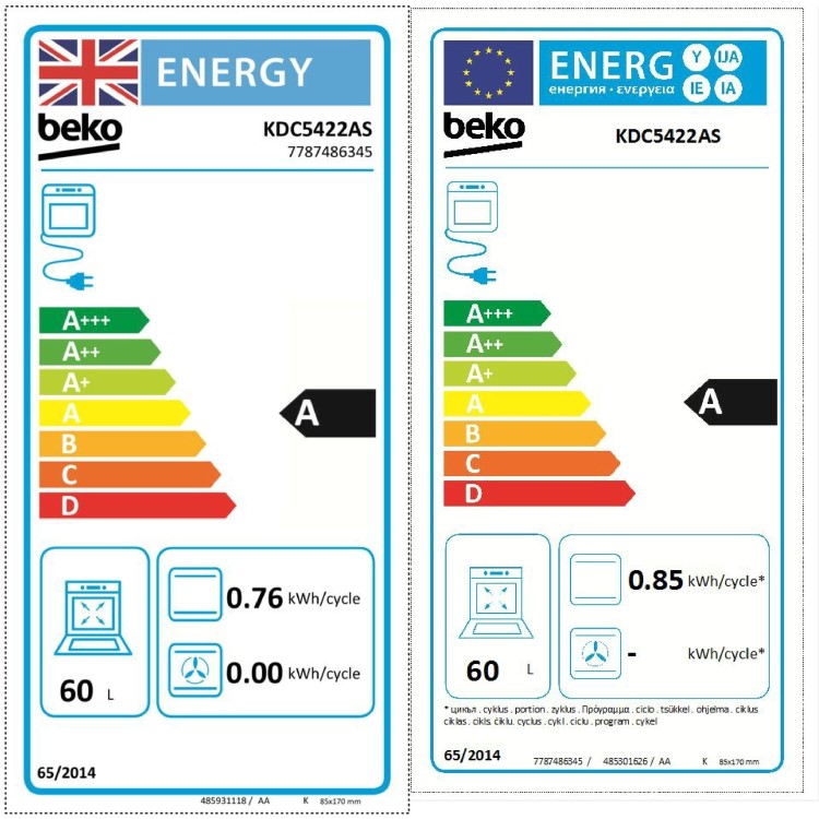 Beko 50cm Double Cavity Electric Cooker - Silver