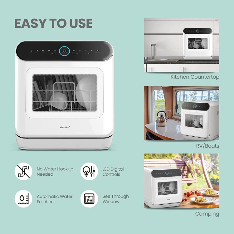 Refurbished Comfee Mini Plus KWH-TD305-W 3 Place Compact Table Top Dishwasher