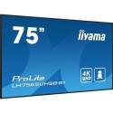 A1/LH7565UHSB-B1 Refurbished iiyama LH7565UHSB-B1 Signage Display Kiosk design 189.2 cm 74.5" LED Wi-Fi 800 cd/m² 4K Ultra HD Black Built-in processor Android 11 24/7