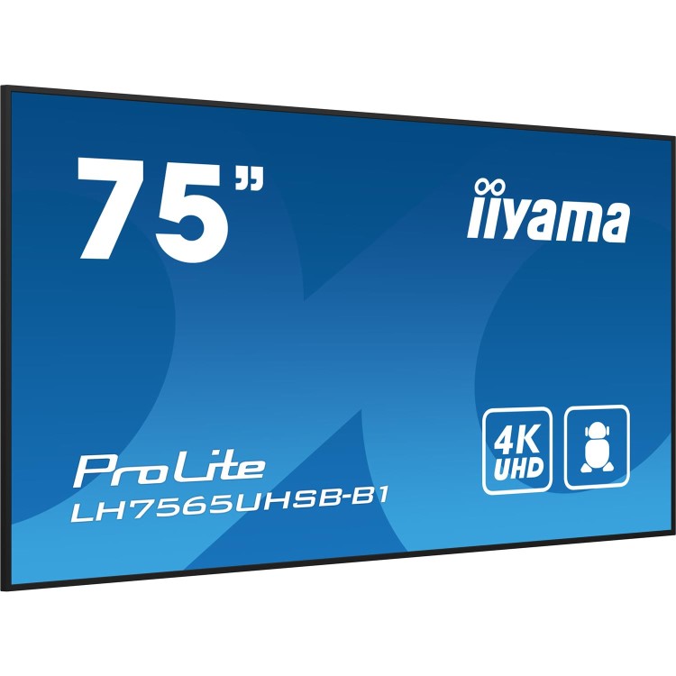 Refurbished iiyama ProLite LH7565UHSB-B1 75" IPS 4K Ultra HD Android Professional Digital Signage