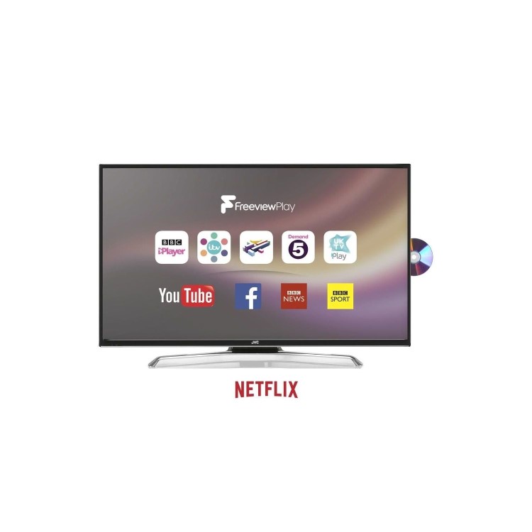 GRADE A1 - JVC LT-43C775 43" 1080p Full HD LED Smart TV and DVD Combi with Freeview HD