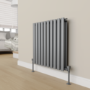 Refurbished - Elego Anthracite Gray Modern Manual Angled Radiator Valves (pair)