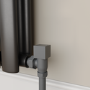 Refurbished - Elego Anthracite Gray Modern Manual Angled Radiator Valves (pair)