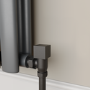 Refurbished Elego Matte Black Modern Manual Angled Radiator Valves pair