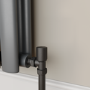 Elego Matte Black Modern Manual Angled Radiator Valves (pair)