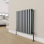 Elego Matte Black Modern Manual Angled Radiator Valves (pair)