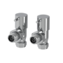 Refurbished Elego Chrome Modern Manual Angled Radiator Valves pair