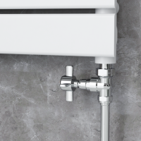 Refurbished - Maesta Chrome Traditional Manual Straight Radiator Valves (pair)