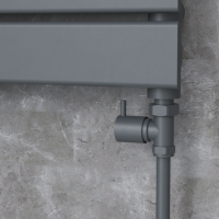 Refurbished Elego Anthracite Gray Modern Manual Straight Radiator Valves Pair