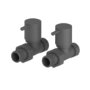 Refurbished Elego Anthracite Gray Modern Manual Straight Radiator Valves Pair