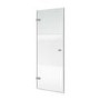 ONLY OPENED - Chrome 8mm Fluted Glass Hinged Shower Door 800mm Left Hand - Matira