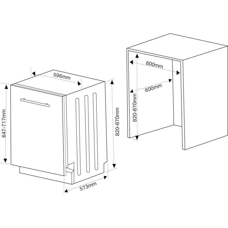 GRADE A2 - Montpellier MDI800 15 Place Fully Integrated Dishwasher With Cutlery Tray