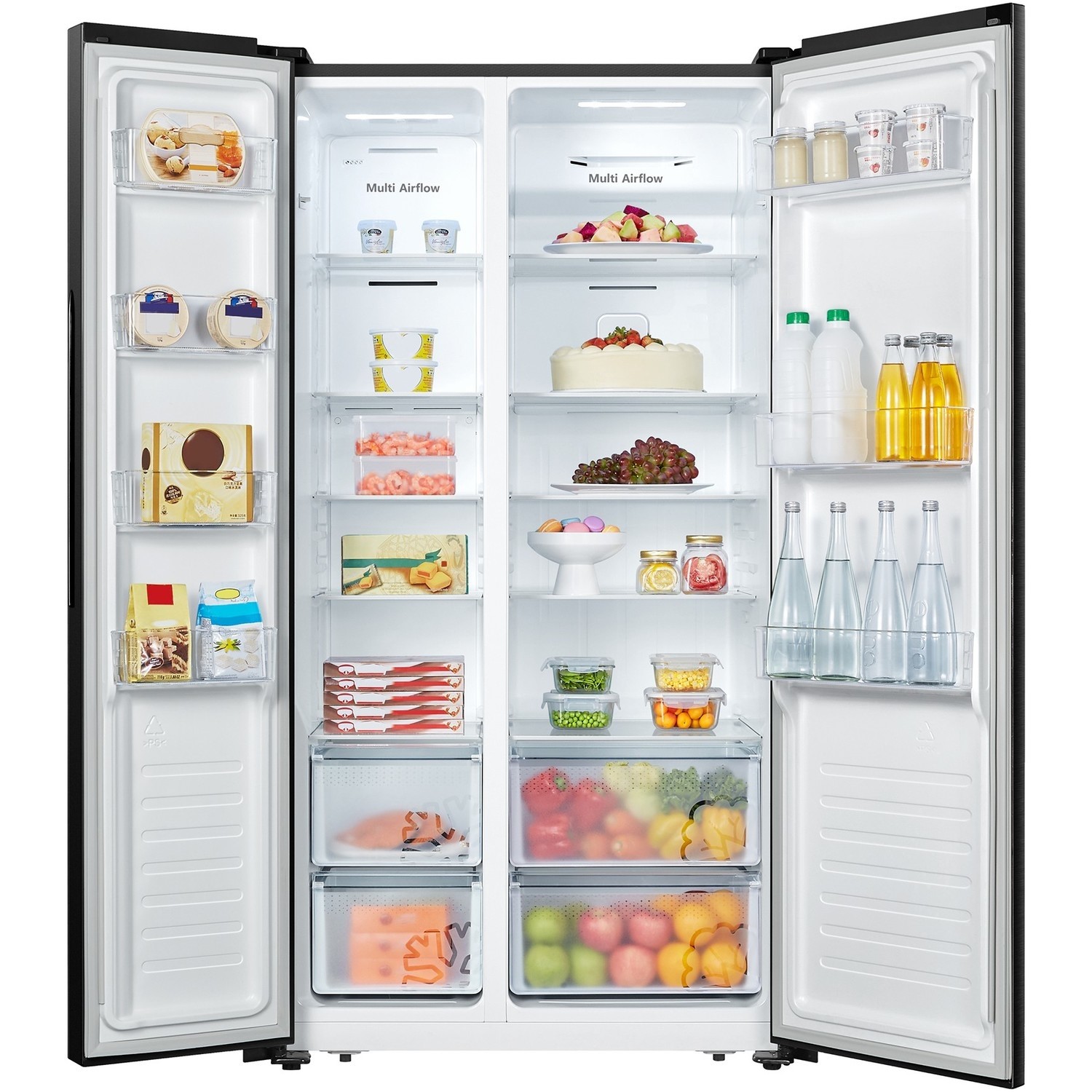 Fridgemaster 519 Litre SideBySide American Fridge Freezer Black MS91520BFF Appliances Direct