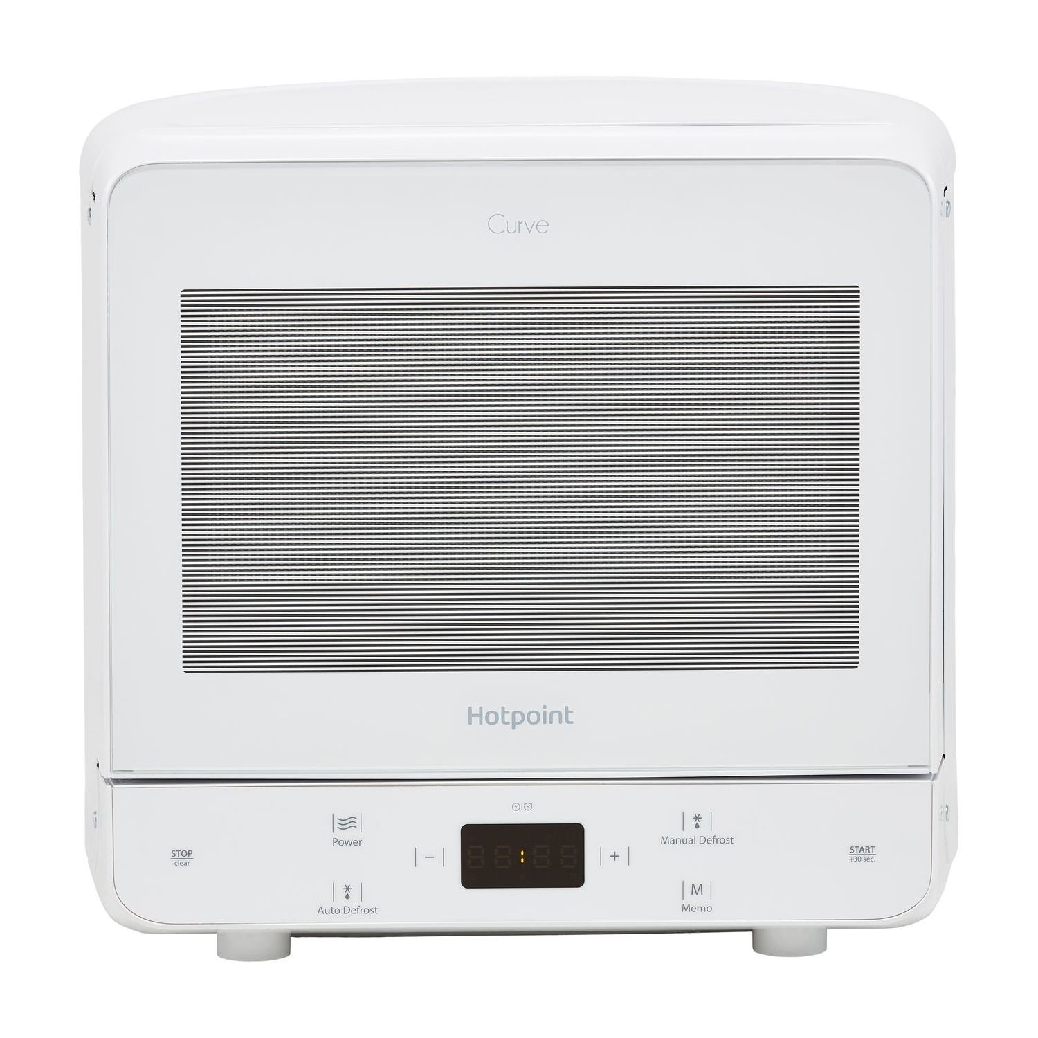 Refurbished Hotpoint Curve MWH1331FW 13L 700W Solo Microwave White