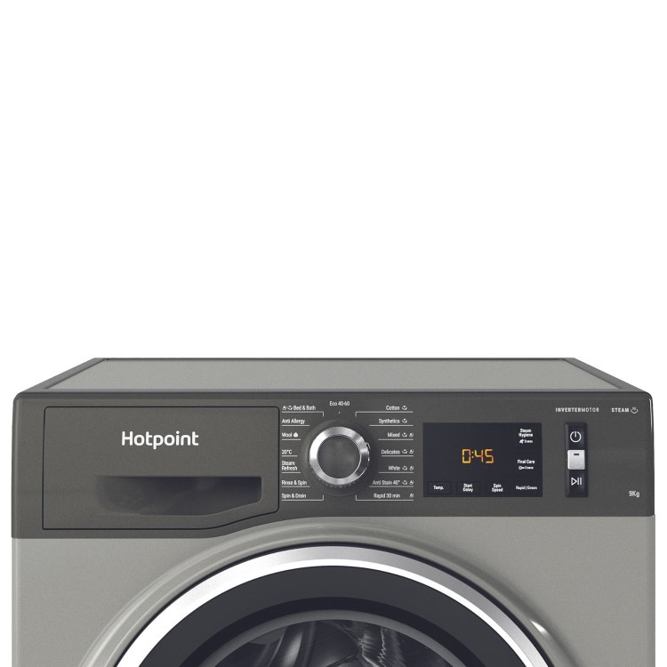 Refurbished Hotpoint ActiveCare NM11948GCAUK Freestanding 9KG 1400 Spin Washing Machine Graphite