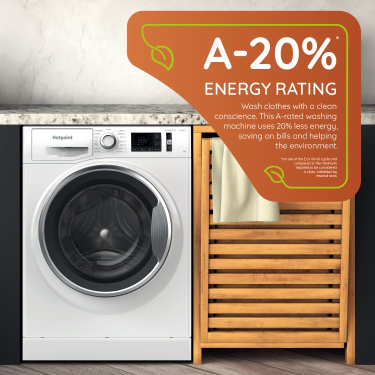 Refurbished Hotpoint ActiveCare NM11948GCAUK Freestanding 9KG 1400 Spin Washing Machine Graphite