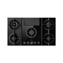 A1/NT-FLAME-EVO-BL GRADE A1 - Elica NikolaTesla Flame 88cm Gas Venting Hob with Built-In Extractor Fan - Black