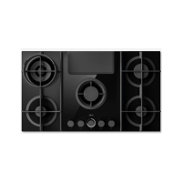 GRADE A1 - Elica NikolaTesla Flame 88cm Gas Venting Hob with Built-In Extractor Fan - Black