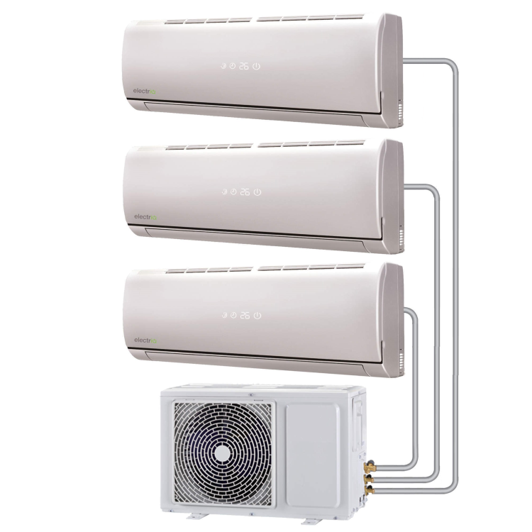 GRADE A1 - Multi-split 27000 BTU Inverter Air Conditioner system with three 9000 BTU indoor units to a single outdoor unit