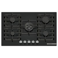 GRADE A1 - Bosch Series 6 75cm 5 Burner Gas Hob - Black Glass