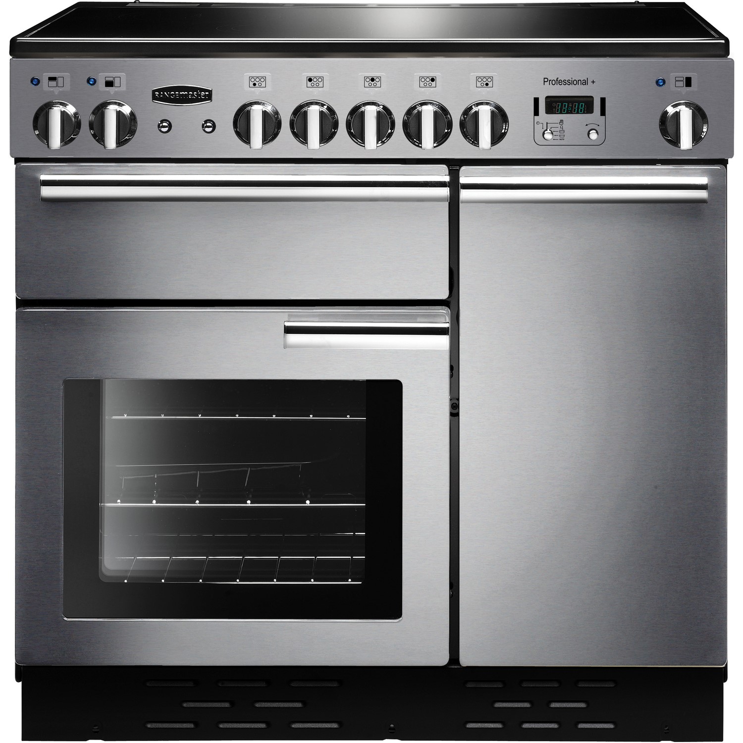 Rangemaster Professional Plus 90cm Electric Range Cooker with Induction Hob - Stainless Steel